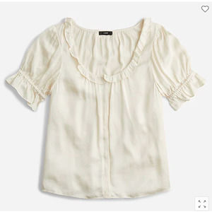 J. Crew Featherweight Satin Top XXS NWT antique white